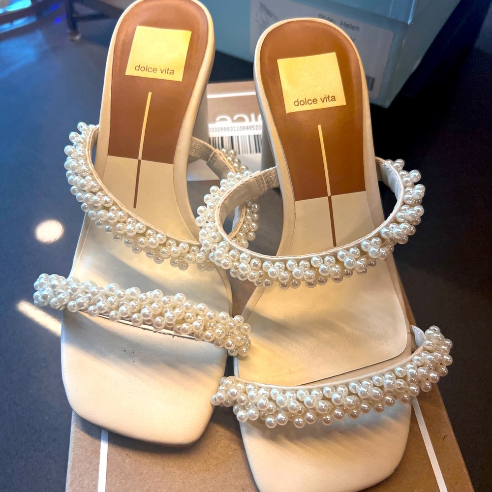 Dolce Vita Block Pearl Heels - worn once!
